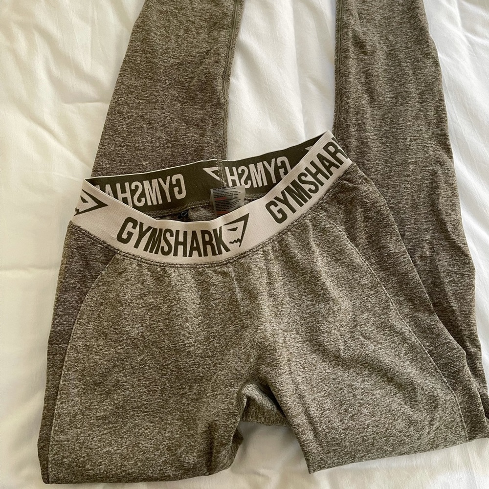 Green marled gym shark seamless legging size M